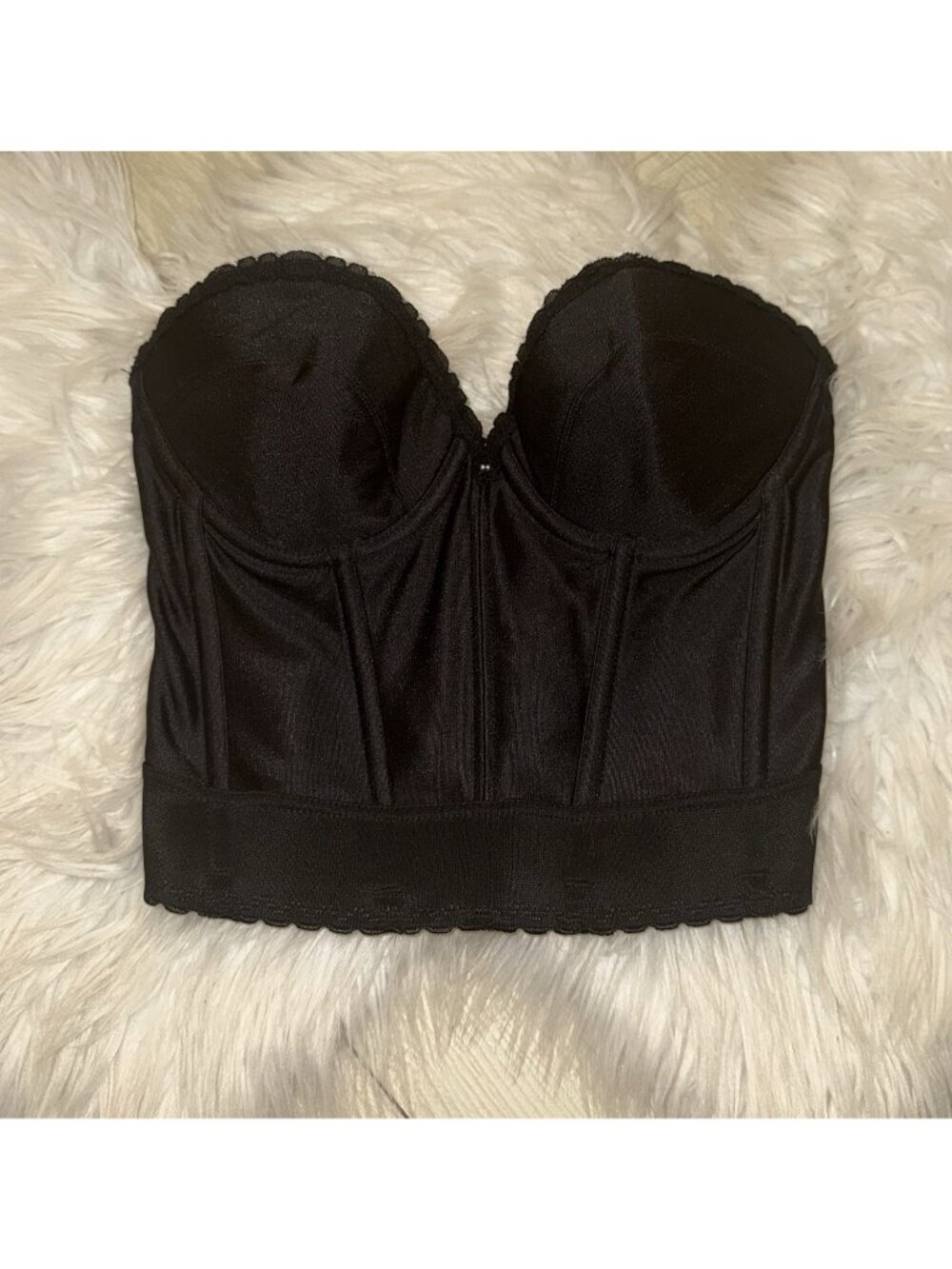 Vtg JCPenney Adonna 2342 Strapless Bustier Corset Bra Underwire Womens 34C Black